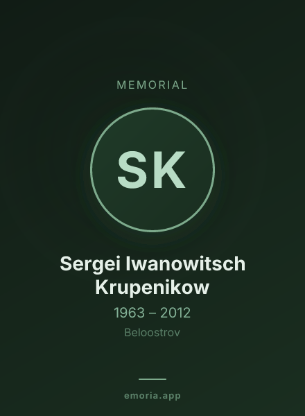 Memorial portrait of Sergei Iwanowitsch Krupenikow