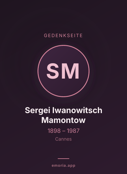 Gedenkportrait von Sergei Iwanowitsch Mamontow