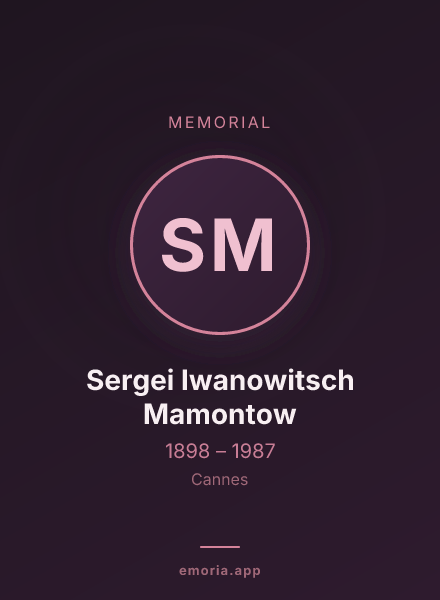 Memorial portrait of Sergei Iwanowitsch Mamontow
