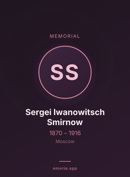 Memorial portrait of Sergei Iwanowitsch Smirnow