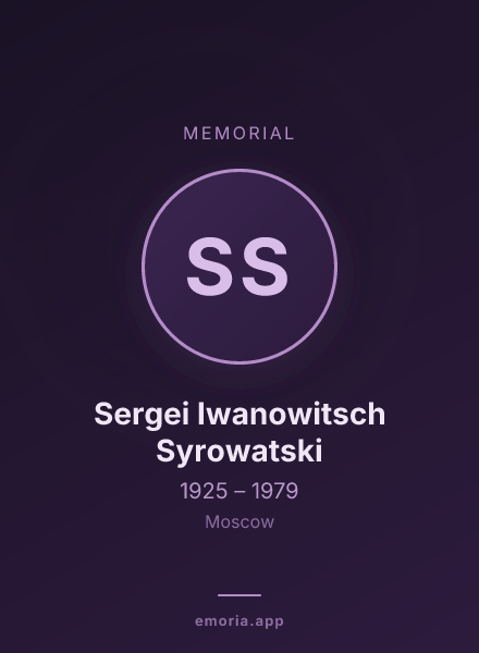 Memorial portrait of Sergei Iwanowitsch Syrowatski