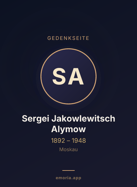 Gedenkportrait von Sergei Jakowlewitsch Alymow
