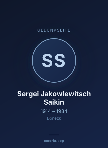 Gedenkportrait von Sergei Jakowlewitsch Saikin