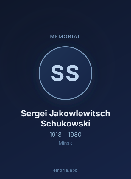 Memorial portrait of Sergei Jakowlewitsch Schukowski