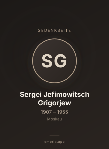 Gedenkportrait von Sergei Jefimowitsch Grigorjew