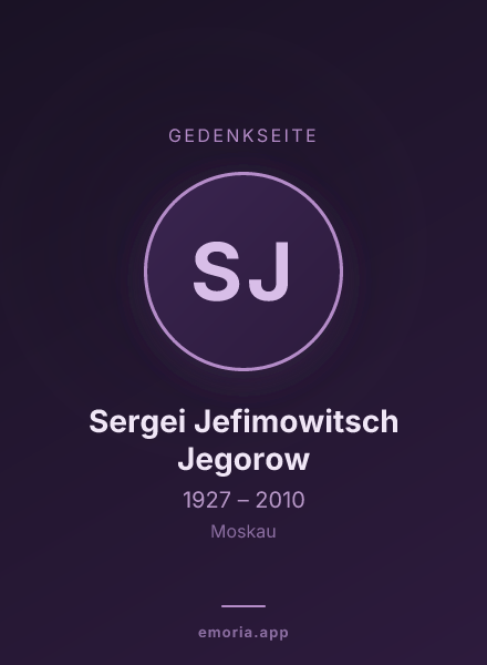 Gedenkportrait von Sergei Jefimowitsch Jegorow