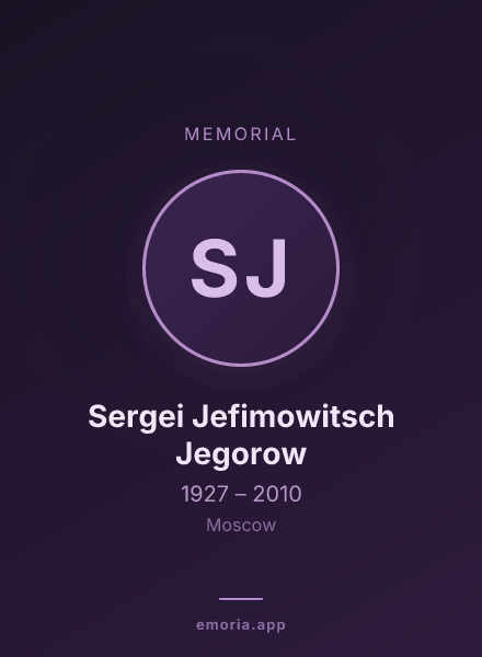 Memorial portrait of Sergei Jefimowitsch Jegorow