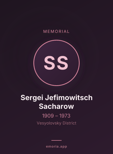 Memorial portrait of Sergei Jefimowitsch Sacharow