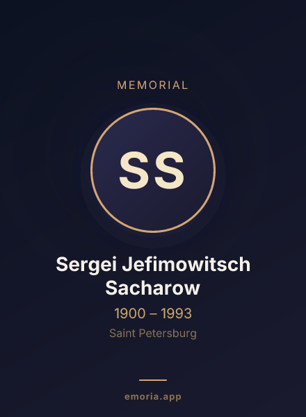 Memorial portrait of Sergei Jefimowitsch Sacharow