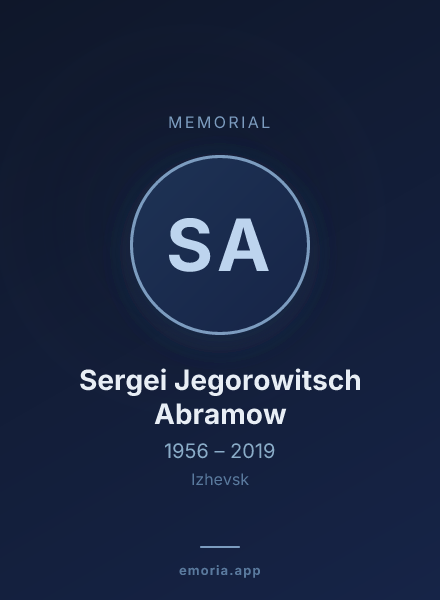 Memorial portrait of Sergei Jegorowitsch Abramow