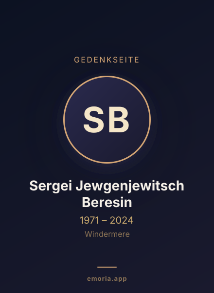 Gedenkportrait von Sergei Jewgenjewitsch Beresin