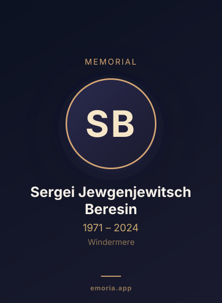 Memorial portrait of Sergei Jewgenjewitsch Beresin