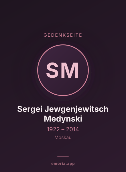 Gedenkportrait von Sergei Jewgenjewitsch Medynski