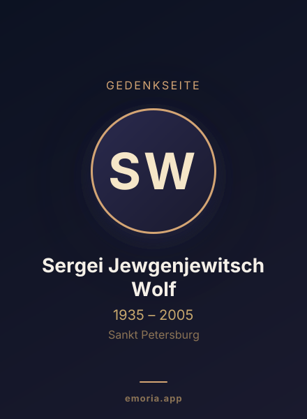 Gedenkportrait von Sergei Jewgenjewitsch Wolf