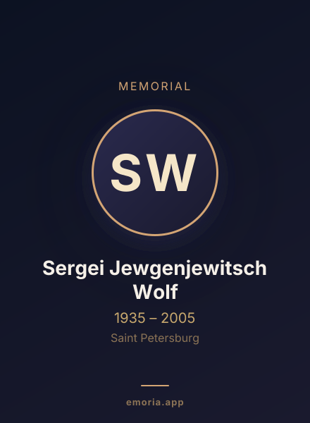 Memorial portrait of Sergei Jewgenjewitsch Wolf