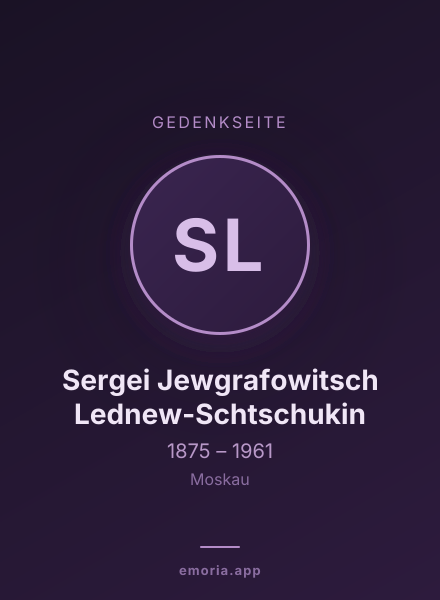 Gedenkportrait von Sergei Jewgrafowitsch Lednew-Schtschukin