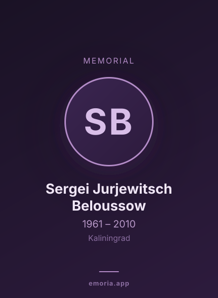 Memorial portrait of Sergei Jurjewitsch Beloussow