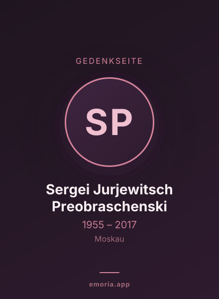 Gedenkportrait von Sergei Jurjewitsch Preobraschenski