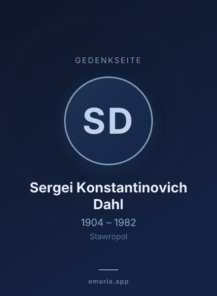 Gedenkportrait von Sergei Konstantinovich Dahl