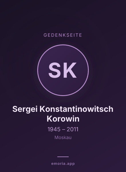Gedenkportrait von Sergei Konstantinowitsch Korowin