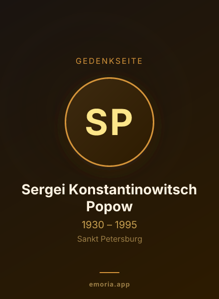 Gedenkportrait von Sergei Konstantinowitsch Popow