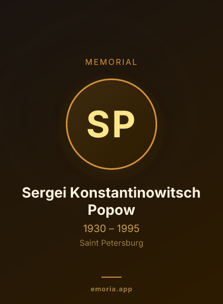 Memorial portrait of Sergei Konstantinowitsch Popow