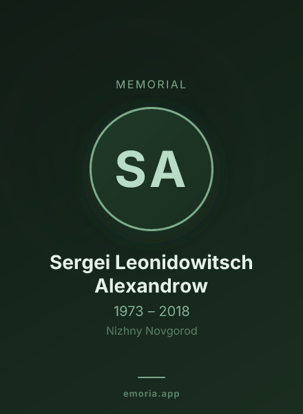 Memorial portrait of Sergei Leonidowitsch Alexandrow