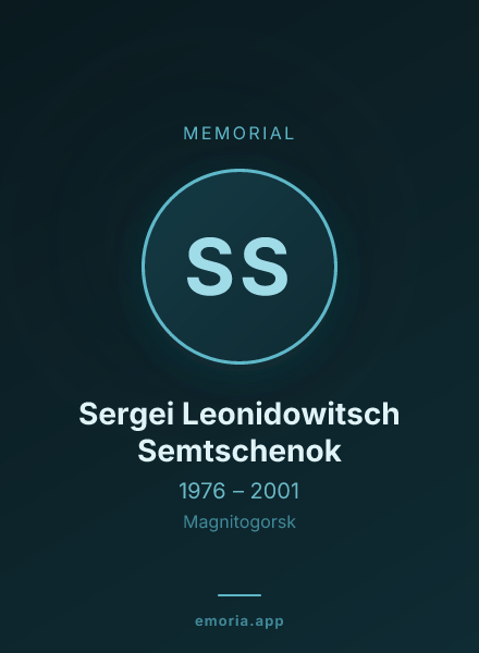 Memorial portrait of Sergei Leonidowitsch Semtschenok