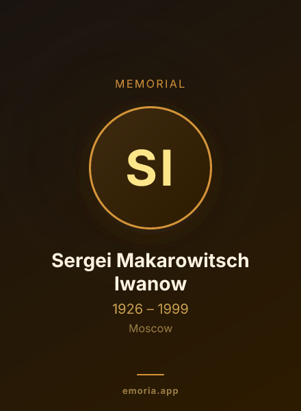 Memorial portrait of Sergei Makarowitsch Iwanow