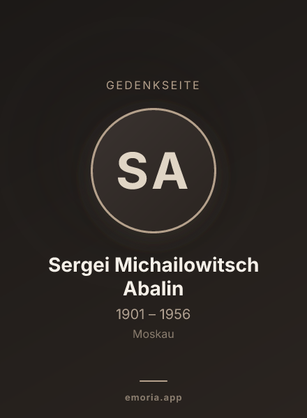 Gedenkportrait von Sergei Michailowitsch Abalin