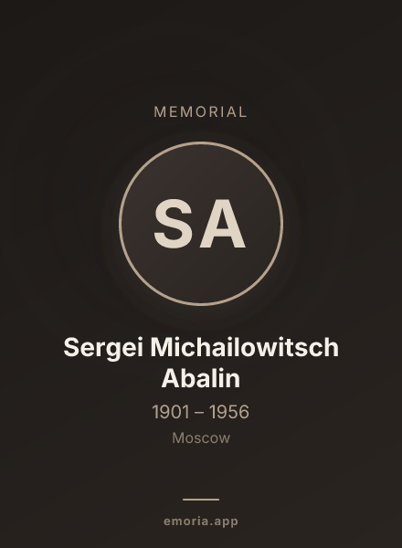 Memorial portrait of Sergei Michailowitsch Abalin