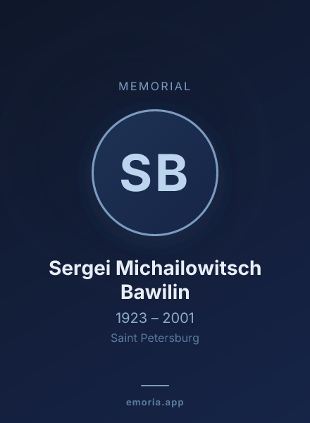 Memorial portrait of Sergei Michailowitsch Bawilin