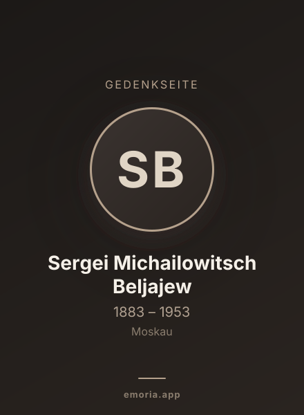Gedenkportrait von Sergei Michailowitsch Beljajew