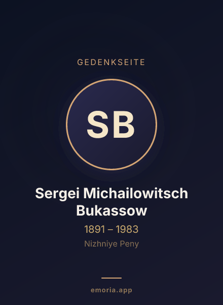 Gedenkportrait von Sergei Michailowitsch Bukassow