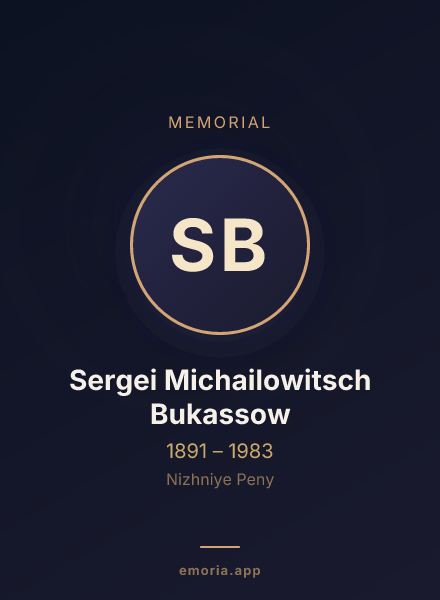 Memorial portrait of Sergei Michailowitsch Bukassow
