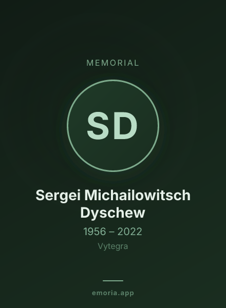 Memorial portrait of Sergei Michailowitsch Dyschew