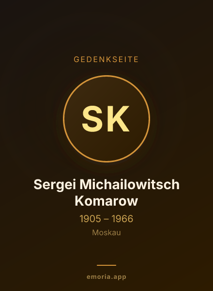 Gedenkportrait von Sergei Michailowitsch Komarow