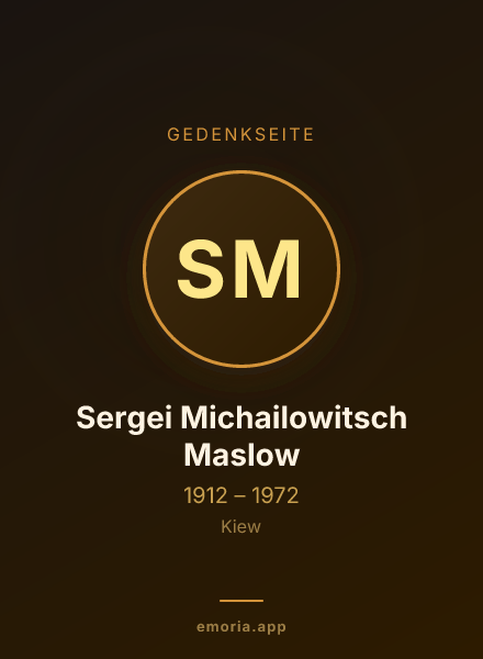 Gedenkportrait von Sergei Michailowitsch Maslow