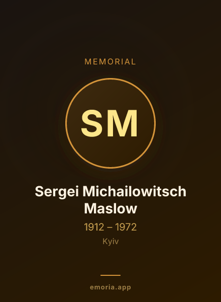 Memorial portrait of Sergei Michailowitsch Maslow