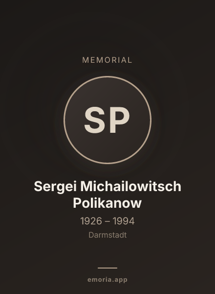 Memorial portrait of Sergei Michailowitsch Polikanow