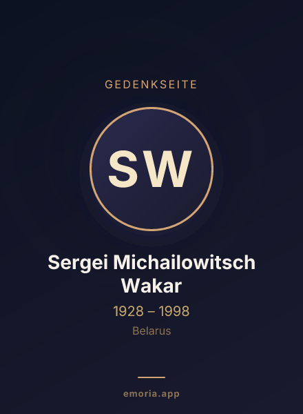 Gedenkportrait von Sergei Michailowitsch Wakar