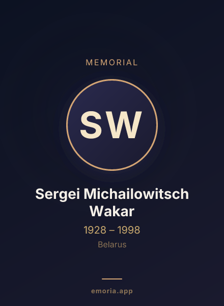 Memorial portrait of Sergei Michailowitsch Wakar