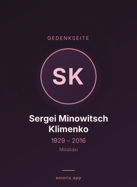 Gedenkportrait von Sergei Minowitsch Klimenko