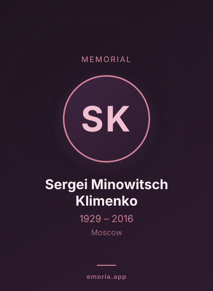 Memorial portrait of Sergei Minowitsch Klimenko