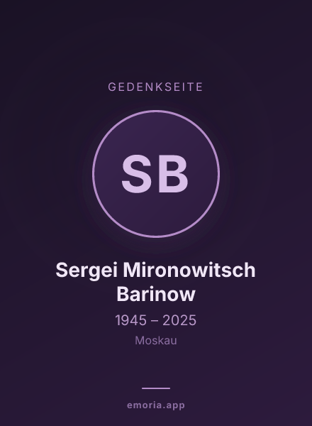 Gedenkportrait von Sergei Mironowitsch Barinow