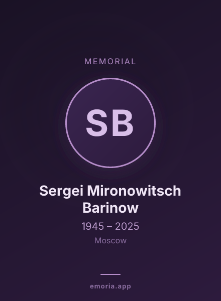 Memorial portrait of Sergei Mironowitsch Barinow