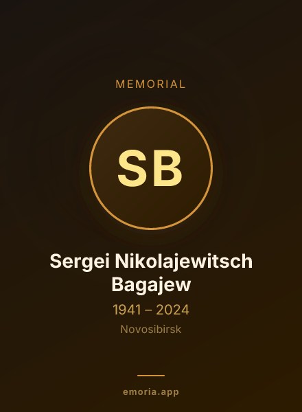 Memorial portrait of Sergei Nikolajewitsch Bagajew