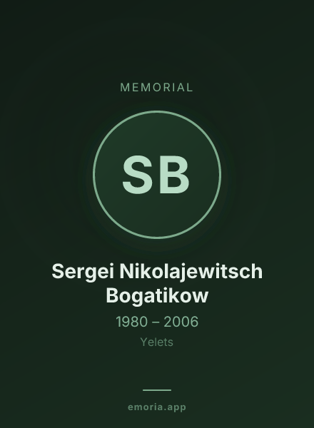 Memorial portrait of Sergei Nikolajewitsch Bogatikow