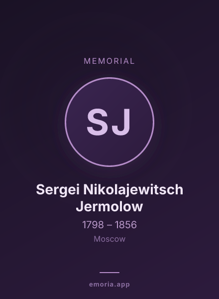 Memorial portrait of Sergei Nikolajewitsch Jermolow