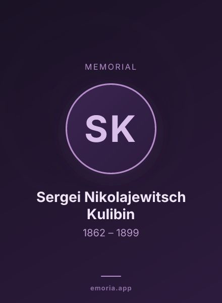 Memorial portrait of Sergei Nikolajewitsch Kulibin